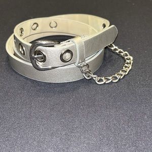 Silver Fashion Belt with Chain | 3/4” Wide | 43” long (fits 8-10)